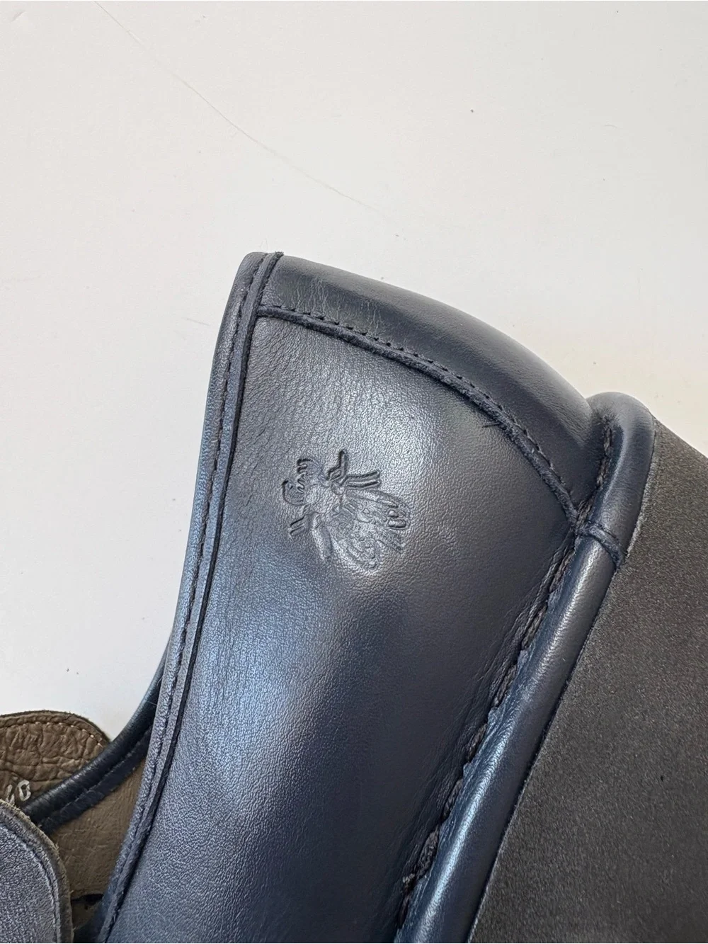 Fly London‎ || Muly Chunky Heeled Penny Loafer Two Tone Black Navy 40